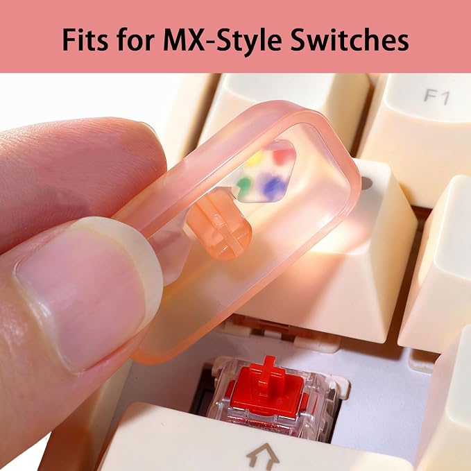 Artisan Keycap, Custom Retro Game Controller Shaped Keys Cap for MX Mechanical Keyboard, Shine Through Resin Handmade Single Replacement for Capslock Key - Pink