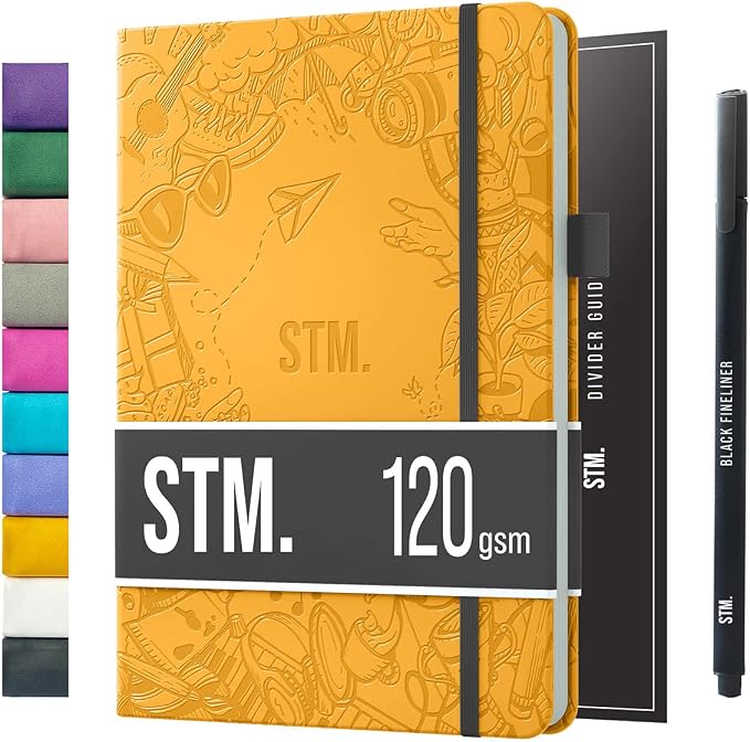 Bullet Dotted Journal Dot Grid Notebook | A5 Daily Journaling Notebooks for Personal Writing, Work, Women | 120gsm Thick Paper, Hard cover, Lay Flat Binding | 5x7 Journals Cuaderno Libretas de apuntes