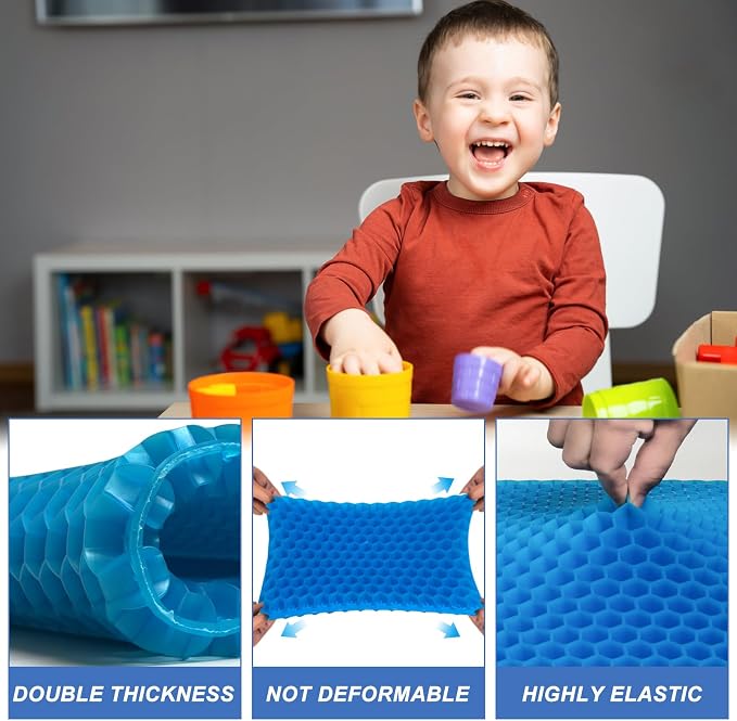 LYUANEC Gel Seat Cushion for Long Sitting - 10" x 7" x 1.4" (Mini) | Gel Cushion for Sitting, Bicycle Back Seat Pressure Relief Cushion for Kids