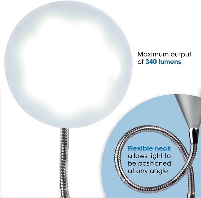 OttLite LED Cone Desk Lamp, Silver