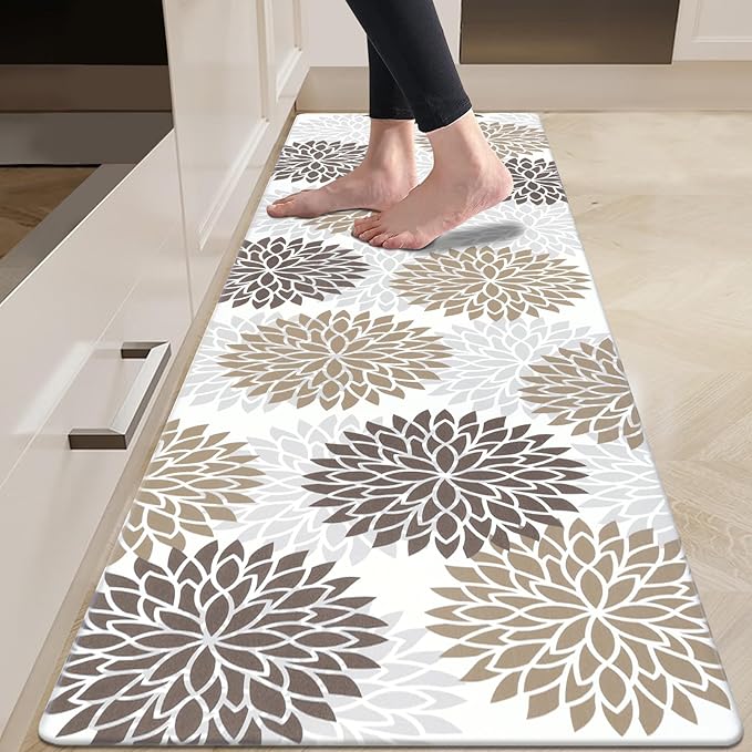 HEBE Anti Fatigue Kitchen Mats for Floor 20"x71", Cushioned Standing Mat | Non Slip Waterproof Kitchen Runner Rug, Heavy Duty Padded Foam Comfort Mat Floor Carpet for Standing Desk, Laundry, Sink