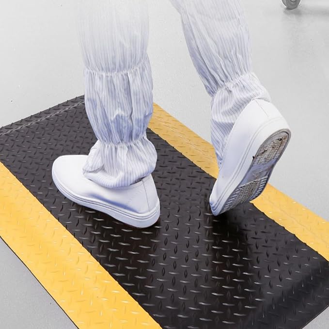 Nisorpa Anti Fatigue Mats Industrial 2' x 6' Ergonomic Standing Mat 15/16" Extra Thick Shop Floor Mats Kitchen Mats Heavy Duty Commercial Diamond Plate Support for Leg & Back Pain
