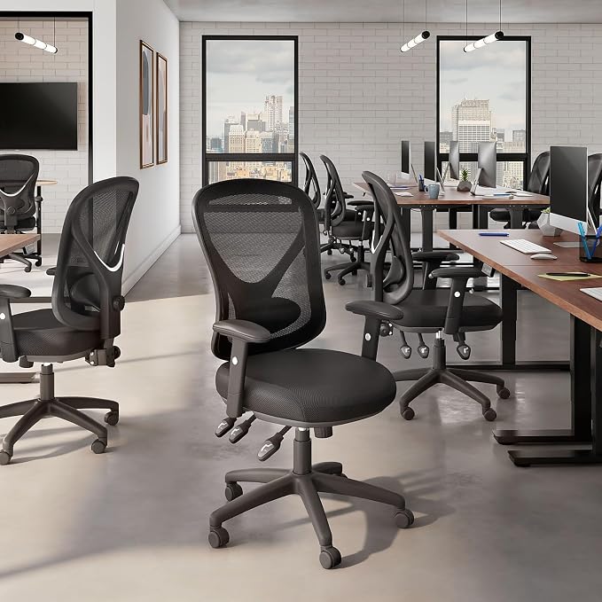 STAPLES Ergonomic Task Chair, Mesh, Black, 2-Pack
