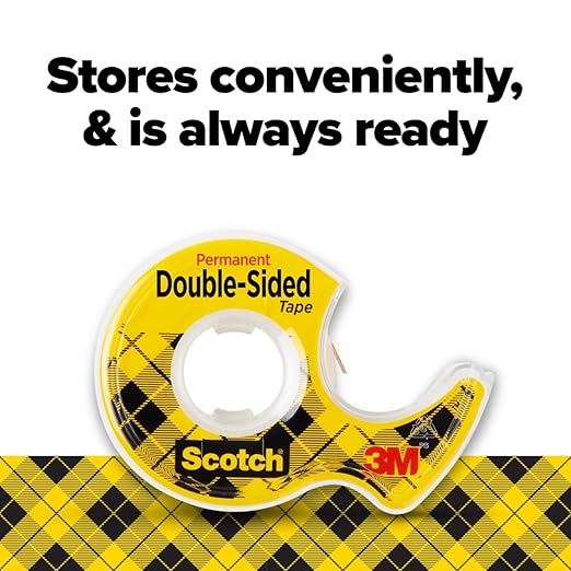 Scotch Double Sided Tape with Tape Dispenser, Office and School Supplies for Arts and Crafts, Alternative to Scrapbooking Tape, 0.5 in. x 400 in., 2 Rolls with Dispensers