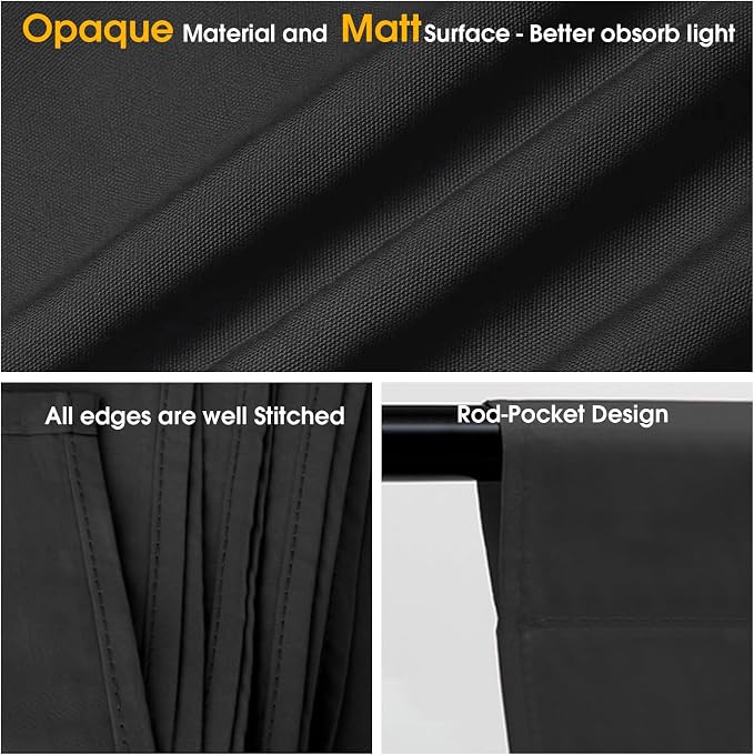 CPLIRIS 10x20ft Black Backdrop for Photography, Dual-Size Dual-Pocket Design Photo Booth Background for Portrait Photoshoot, Party and Video with Both Options of 10 feet and 20 feet in Width
