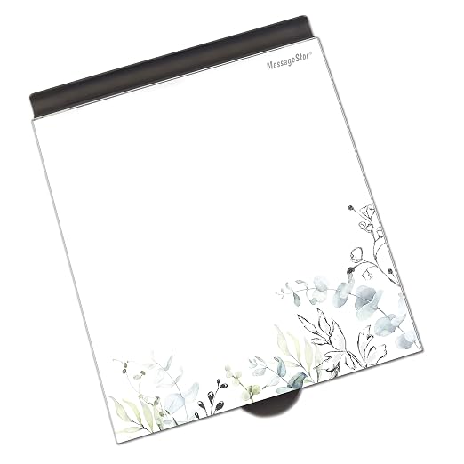 ECR4Kids MessageStor Dry-Erase Glass Board Memo Station, Desk Organizer, Botanical (Pack of 4)
