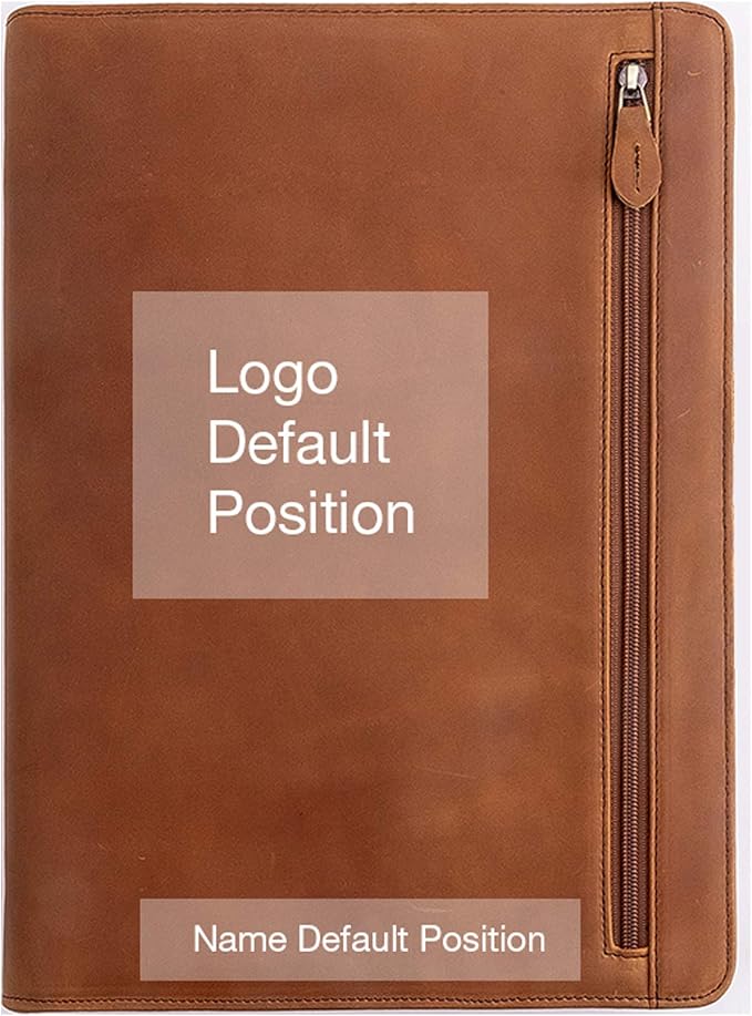 Personalized Leather Portfolio Padfolio for Men, Engraved Gifts for Father's Day for Husband from Wife, Customized Leather Gifts Present for Son/Dad, for Birthday, Brown