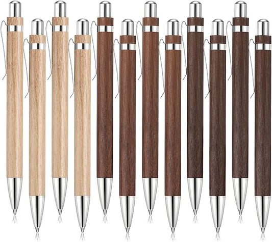 12 Pcs Bamboo Pens Employee Appreciation Gifts Engraving Wooden Ballpoint Pens Must Have for Writing Office Staff Coworkers(Stylish Color)