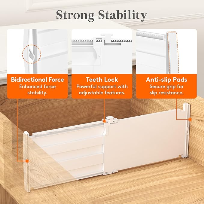 Lifewit 6" Tall 12 Pack Drawer Dividers, 11.5"-18.5" Adjustable Deep Drawer Organizer Clothes, Expandable White Plastic Separators for Dresser, Kitchen, Cabinet, Closet, Office Organization & Storage