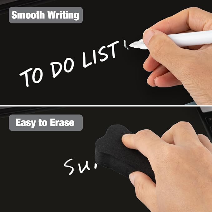 Small Glass Desktop Whiteboard 11.8×7”, Dry Erase Note Memo Board, Desk Organizer with Storage for Desk, Home, Study, Office, Black