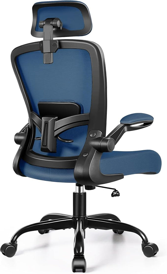 FelixKing Office Chair, Desk Chair with Adjustable Lumbar Support, Ergonomic Computer Chair with High Back and Armrest, Adjustable Height Gaming Chair Home Office Swivel Chair(Navy)