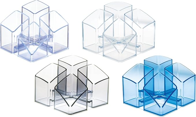 HAN 17450-23, Scala Desk Tidy. Exclusive Design Meets Function: Elegant, Glossy and Expandable. with 4 compartments und Card Holder, Transparent Crystal-Clear