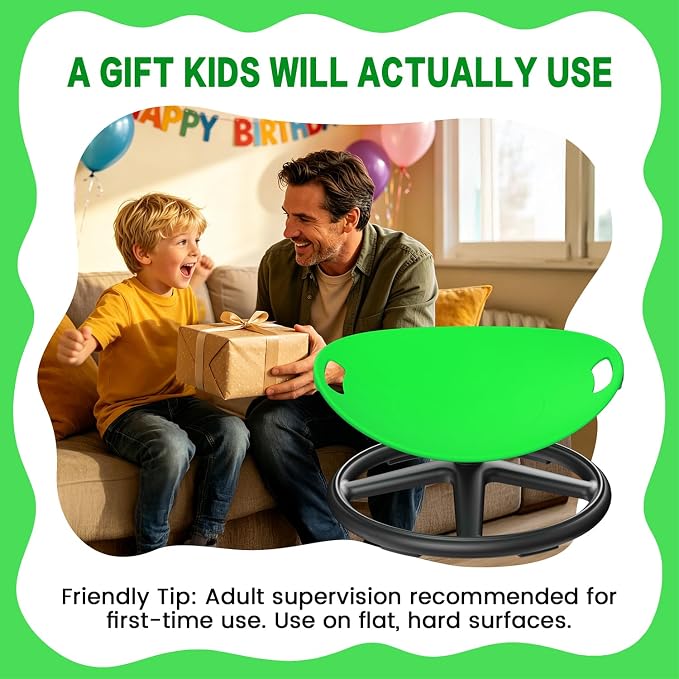 Spinning Chair for Autistic Kids Upgrade Handle Sensory Spinning Chair, 360° Silent Swivel Chair for Kids, Sensory Chair for ADHD Kids for Home & Classroom