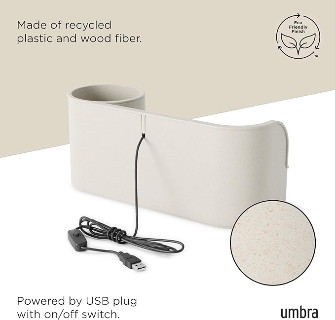 Umbra Stream Water Fountain for Tabletop Desktop - Soothing and Calming Zen for Bedroom or Office, Sand