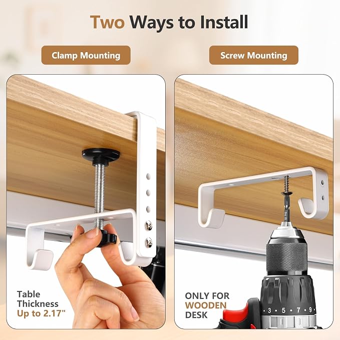 SHUWEI 36" Under Desk Cable Management Tray, Premium Mesh Cable Management for Desk, Clamp/Screw Mount Cable Tray for Office and Home (White, 35.6" L)