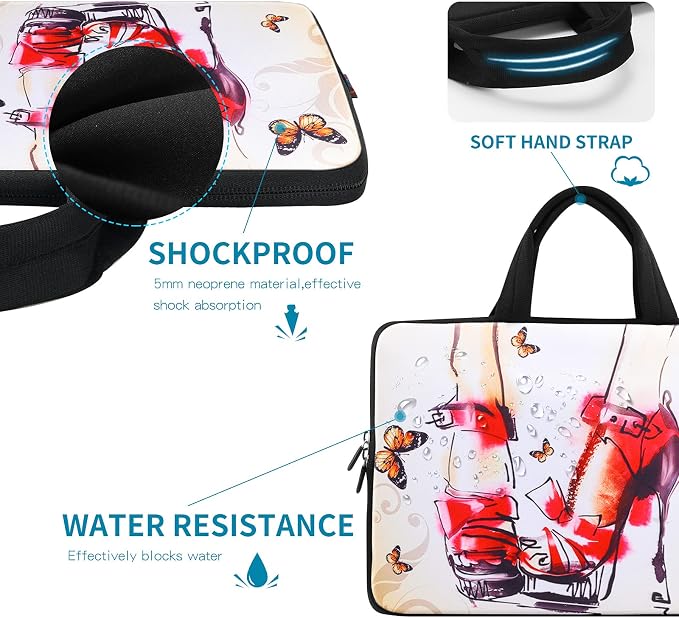 icolor 14 15 15.4 15.6 inch Laptop Handle bag Computer Protect Case Pouch Holder Notebook Sleeve Neoprene Cover Soft Carring Travel Case for Dell Lenovo Toshiba HP Chromebook ASUS Acer Shoes ICB-12