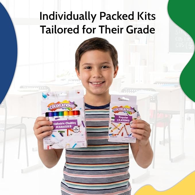 EPI Essentials Back to School Supplies for Kids 4th - 6th Grade – 70 Items in Kit – Elementary School Supply Packs – Wide-Ruled Bundle with Composition Notebooks – Suitable for Homeschooling