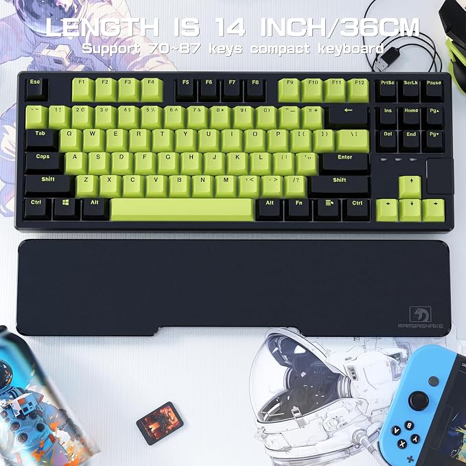 Acrylic Keyboard Wrist Rest - TENKEYLESS 80% Keyboard- Mechanical Keyboards Ergonomic Palm Rest for Computer Keyboard,Anti-Slip Base,Wrist Pad for Laptop,Office & Home-Easy Typing (Black)