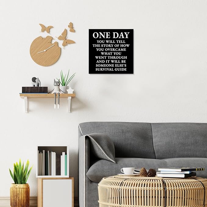 Inspirational Quotes Wall Art Decor, Black Office Decor for Men, Motivational Success Canvas Painting Positive Affirmations Posters Artwork for Home Office (8 X 8 Inches, Framed)