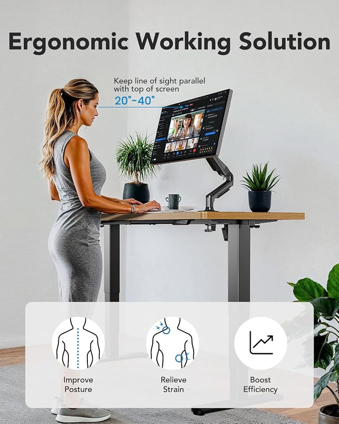 HUANUO 71x30 Inch 3-Stage Legs Electric Standing Desk,Large Height Adjustable Office Desk with Brushless Motor,Stand Up Desk with 4 Memory Presets & 2 Hooks,Computer Desk for Home Office,Vintage Brown