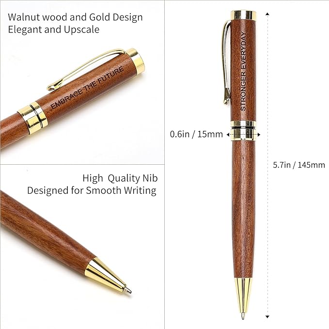 Renawe Farewell Gifts for Coworkers Leaving Job Goodbye Gift Wood Engraved Pen Set New Beginnings Gifts for Women Men Retirement Going Away Gift for Friends Moving Divorce Breakup Good Luck Pens