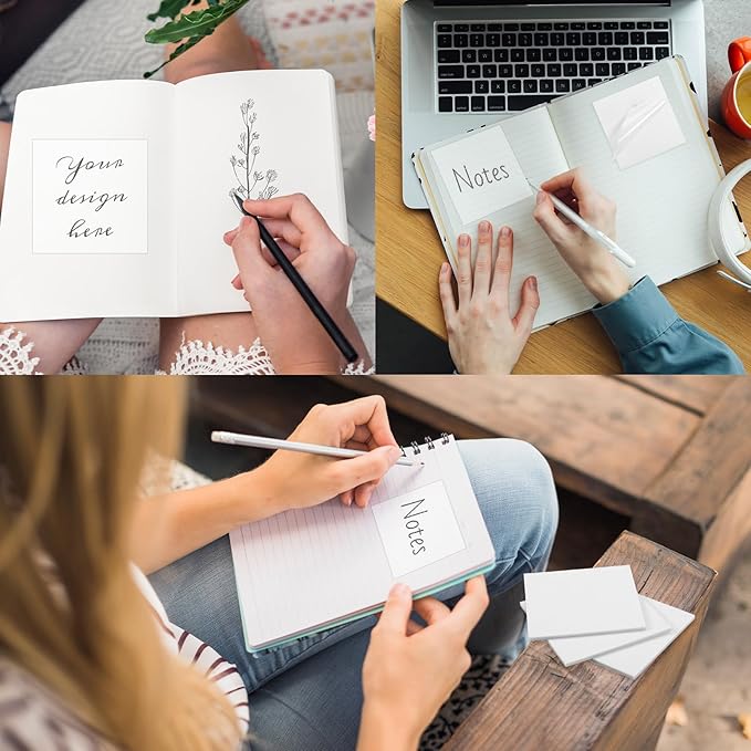450 Sheets Transparent Sticky Notes, 3 x 3 inch See Through Sticky Notes Self-Adhesive Translucent Note Clear Waterproof Stickys Note Pads for Reading Writing Study Office School Supplies (9 Pads)