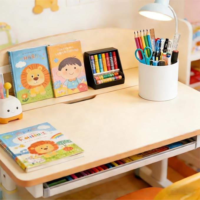 360 Rotating Acrylic White Pen Holders and Pencil Cups for Desk,Small Cute Desk Organizers Accessories and Makeup Brush Holder,Spinning Pencil Caddy School Supplies Organizer for Teacher,1PCS