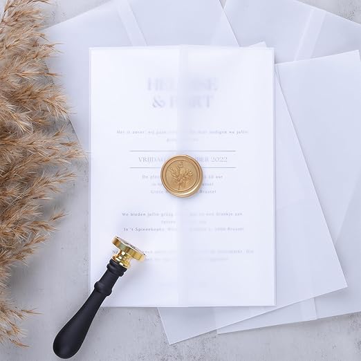 UNIQOOO Flowers Wax Seal Stamp - Botanical Theme Floral; Vintage Brass Stamp Head with Wood Handle for Wedding Invitation Gift Wrap Envelopes Christmas Card