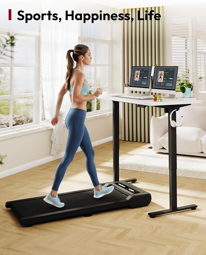 SANODESK One-Piece Electric Standing Desk, Seamless 60 x 24'' Ergonomic Height Adjustable Sit Stand Desk with Memory Presets for Home Office Computer Workstation, Black Frame/White Top