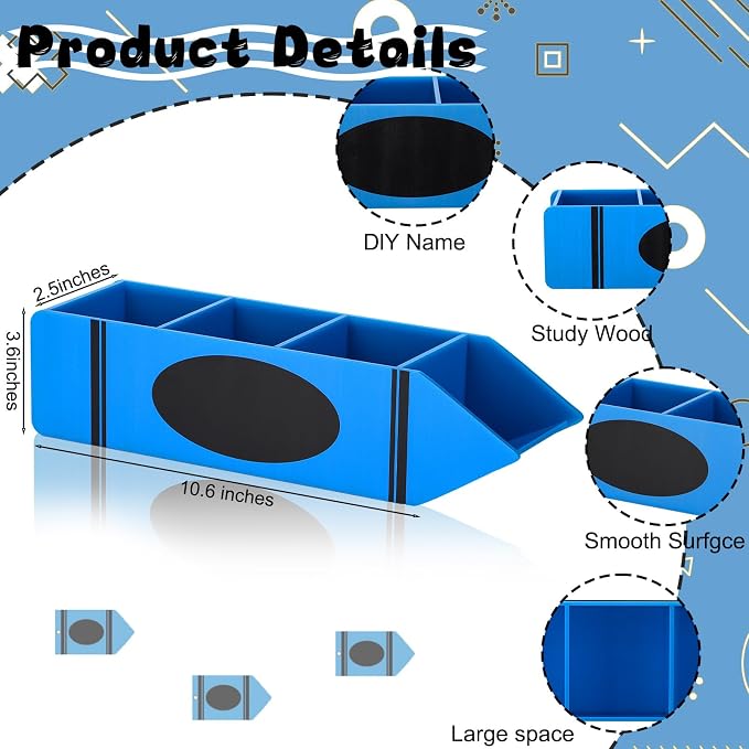 Magnetic Teacher Pencil Holder Gift Personalized Name Pen Holder for Whiteboard Magnetic DIY Teacher Desk Organizer Container Decor for Classroom School Office Supplies(Crayon)