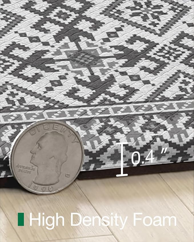 LUMI Anti-Fatigue Kitchen Floor Mats Set of 2,Cushioned Comfort Standing Rug Waterproof 2PCS, Non-Slip Ergonomic Foam Runner for Sink, Laundry, Office & Home,17x29+17x59,