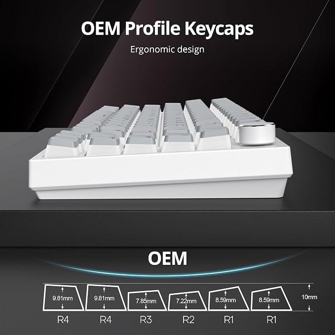 Guffercty kred 117-Key Grey Pudding Keycaps, OEM Profile PBT Anti-Wear Translucent Backlight fits Mechanical Keyboard(Grey Pudding)