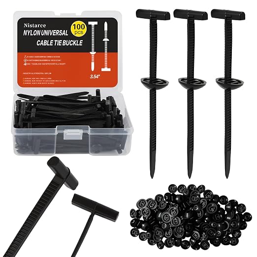 Upgrade Nylon Universal Cable Tie Buckle with Clear Storage Box – Cable Tie Buckle Zip Tie Clips for Car Fender, Engine Cover, Mudguard Fastener, Automotive Replacement Screw Fixing, 100PCS