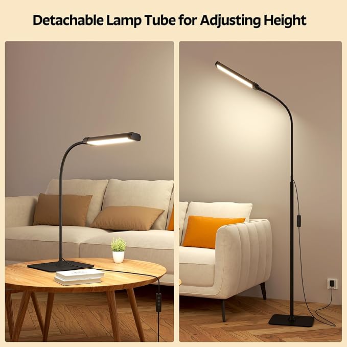 Aisutha LED Floor Lamp, Reading Lamps Adjustable Stepless Colors & Brightness Standing Lamp, Nail Tech Lamp, Lash Light for Eyelash