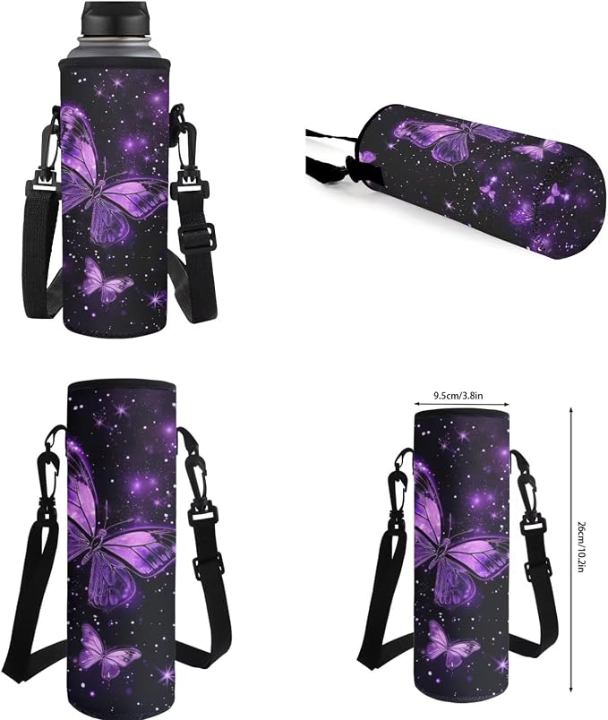 Ystardream Retro Butterfly Book Bags for Girls Backpack with Lunch Box Pencil Case Water Bottle Sleeve 4 in 1 for Girls Teens 14 Inch Laptop Bookbag Kindergarten Elementary Schoolbag with Front Pocket