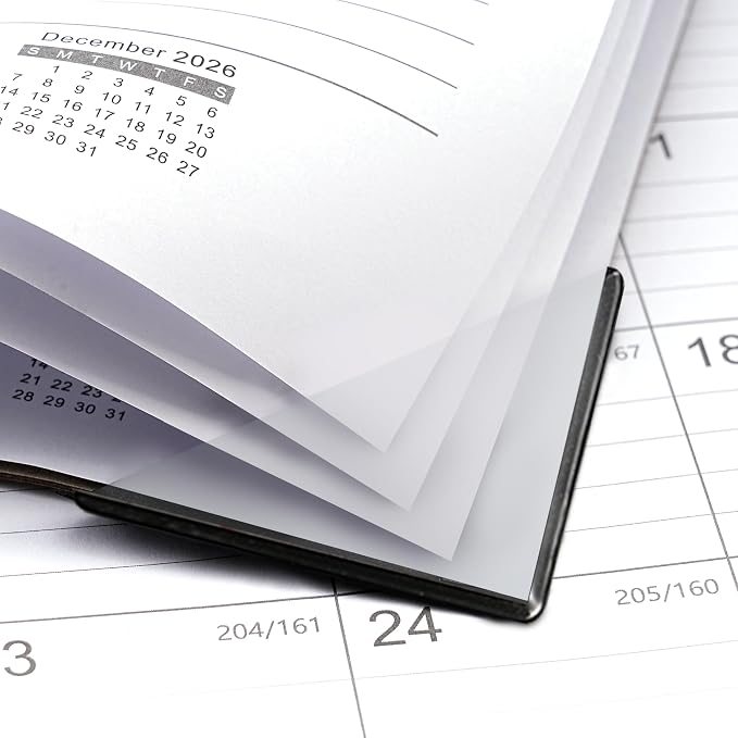 2026-2027 Desk Calendar - July 2026 - Dec 2027, 18 Months Calendar Pad with Black Corner Protectors, 17" x 12", Large Ruled Blocks, Large Office Desk Top Calendar