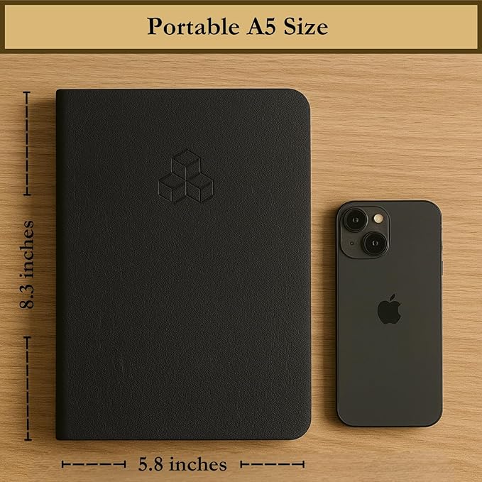 Time Blocking and ADHD Planner by Refine Days. 180 Undated Pages, To Do List, Hourly Schedule, Daily and Monthly Agenda. Time Management & Productivity Notebook. A5 (Black)