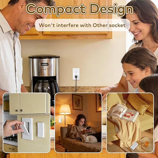 NineLeaf Remote Control Outlet Plug Kit, 6 Plug-in Light Switches with 1 Wall Remote, 15A/1500W, 500ft RF Range, No Wiring, Wireless Light Switch for Household Appliances(6 Outlets + 1 Remote)