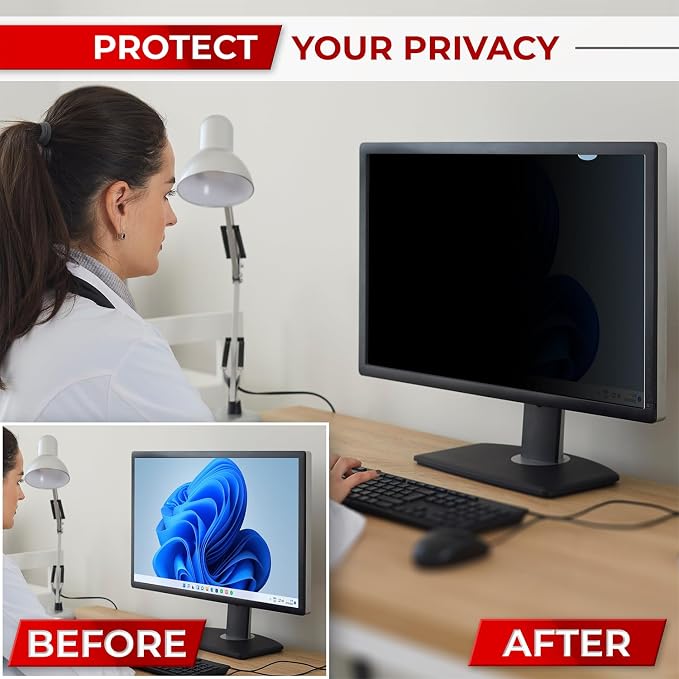 SightPro 23.8 Inch 16:9 Computer Privacy Screen Filter for Monitor - Privacy Shield and Anti-Glare Protector