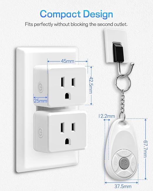 Greencycle Remote Control Outlet,Wireless Light Switch and 2 Outlet Plugs,Remote Outlets Switch,No Wiring Needed,500ft Range Coverage,15A/1500W for Lamps,Fans,TV,FCC Certified, White