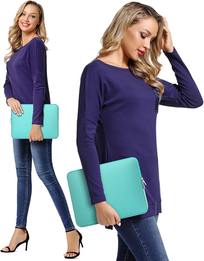 CCPK Laptop Sleeve 15.6" for MacBook Pro 16 inch Mac Air 15 inch M4 M3 Compatible with Hp Lenovo Dell Acer Computer Laptop Bag Sleeve Carrying Case Cover Protective Skin 15.6-16 inch Accessories, Mint