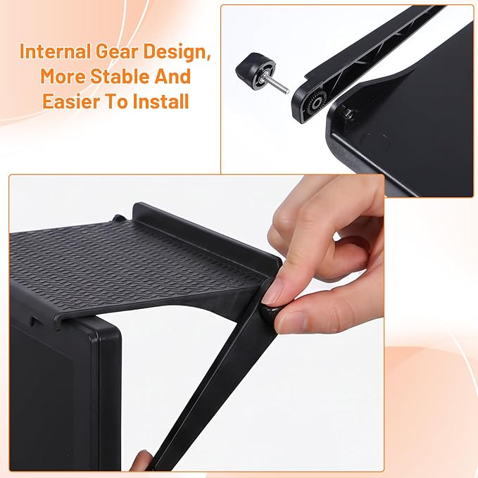 6 Pcs Over-Screen Storage Rack, Adjustable Monitor Shelf for Router, Media Box, Game Console, Remote Control & Home Decor(11.81” x 4.45”)
