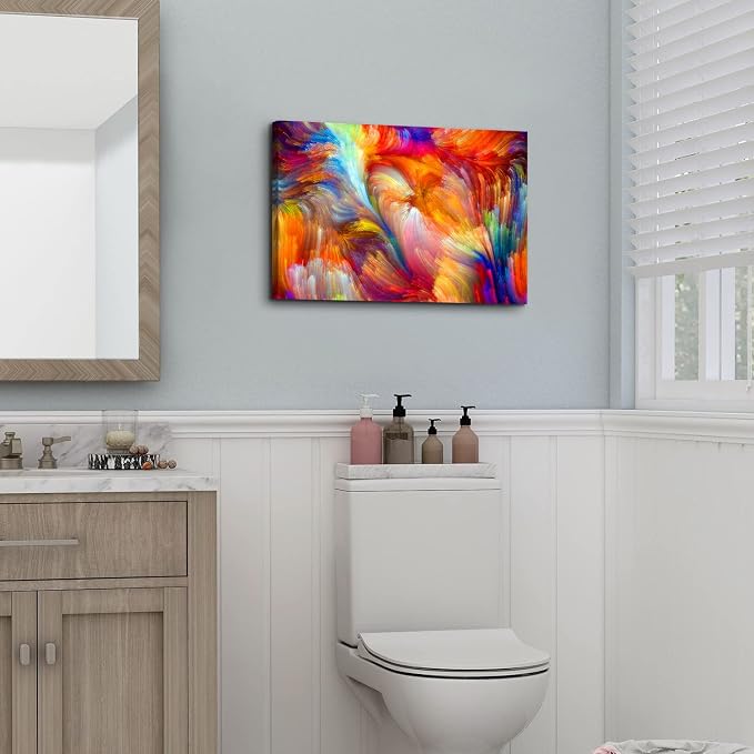 Bright Colorful Abstract Wall Art Graffiti Picture Wall Decor for Living Room Bedroom Watercolor Multicolor Canvas Prints Painting Aesthetic Poster Boho Artwork Guest Room Home Decorations 16x24”