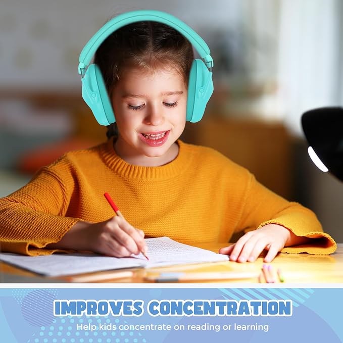 ProCase Kids Noise Cancelling Headphones, Kids Ear Protection Monster Jam Truck, Fireworks Hearing Protection Noise Reduction, Noise Canceling Earmuffs for Sensory Autism Toddler Children -Teal