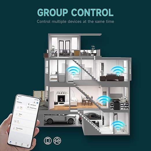 TOPELER Smart Wall Outlet with 2 Individually Controlled Ports, 15Amp TR Receptacle Control Appliances from Anywhere, 2.4 GHz WiFi Outlet Work with Alexa & Google Home, White, ETL & FCC Approval