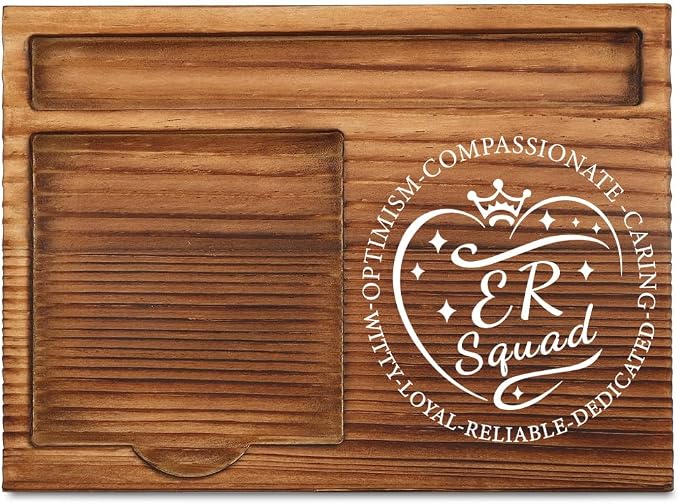 THRXOBN Desk Organizer for ER Staff & Healthcare Professionals - Natural Wood with Slots for Notes, Pens, and Small Office Supplies – Practical & Stylish Workspace Solution,WSH34