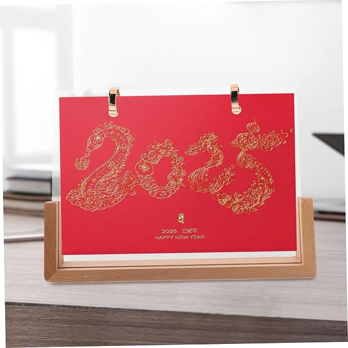 Veemoon 1 Set Sturdy Desk Calendar Holder Base with Acrylic Ring Versatile Flip Calendar Display for Office Home Decor Quick Setup for Photos Notes
