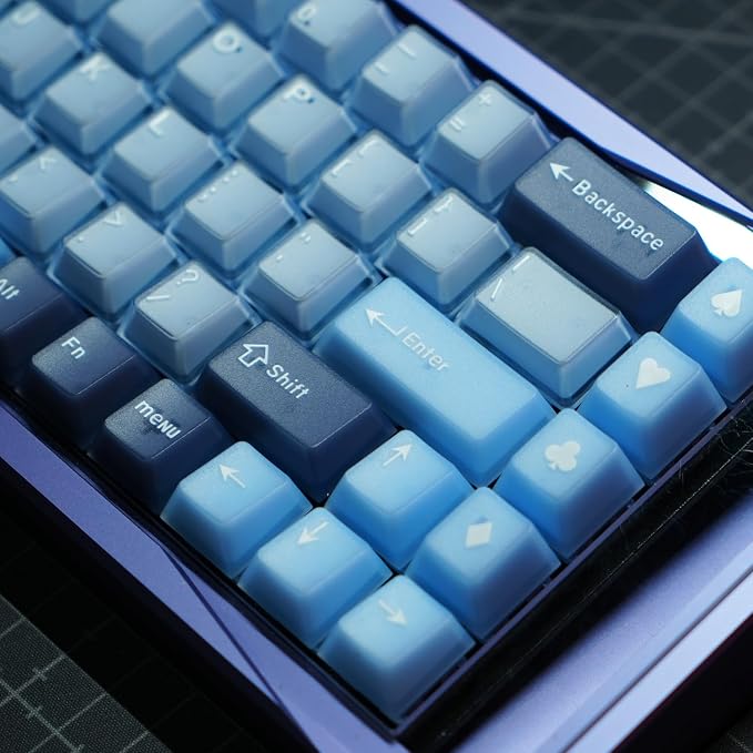 Keyboard Jelly Keycaps Set 164Keys Cherry Profile Blue Keycaps 60% 65% 75% 100% Costom Keyboard Key caps for Cherry Gateron MX Switches Mechanical Keyboards