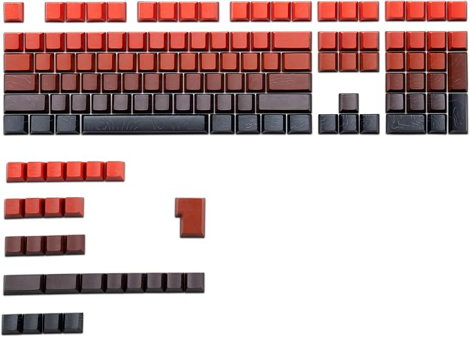 dagaladoo Red Black Topographic keycaps Line Backlit keycaps Shine Through Keyboard Keys Side Printed Key caps Cherry Profile keycap Set for 61/64/66/68/71/75/84/87 Mechanical Keyboards