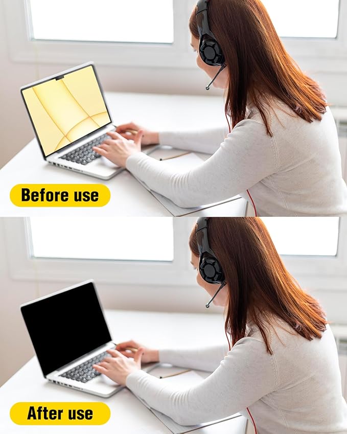 F FORITO Magnetic Laptop Privacy Screen 14 inch 16:9, 360° Anti Peeping Removable Anti Glare Blue Light Filter Compatible with All 14” 16:9 Laptops Portable Monitors